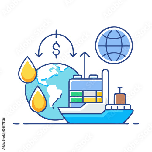oil export icon, oil export vector illustration-simple illustration of oil export, perfect for oil export logos and icons