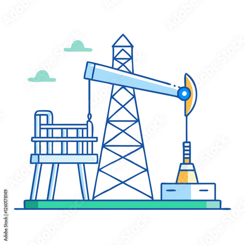 oil field icon, oil field vector illustration-simple illustration of oil field, perfect for oil field logos and icons
