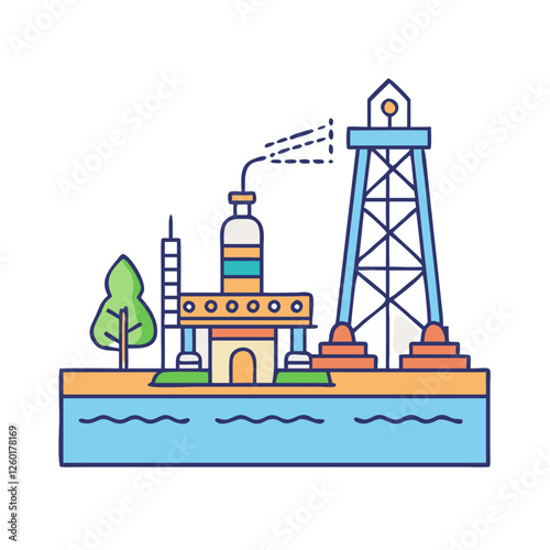 oil field icon, oil field vector illustration-simple illustration of oil field, perfect for oil field logos and icons