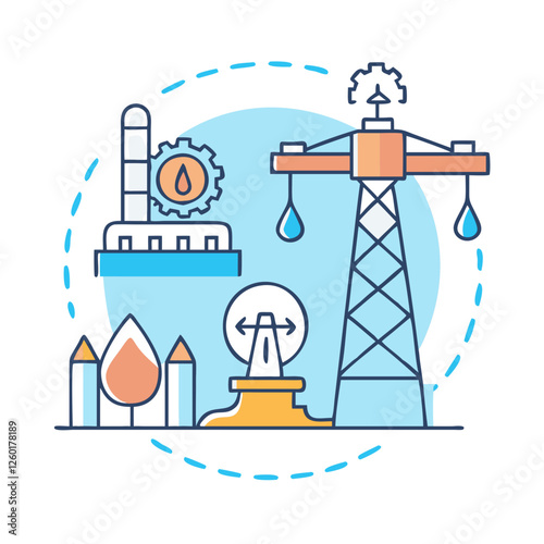 oilfield services icon, oilfield services vector illustration-simple illustration of oilfield services, perfect for oilfield services logos and icons