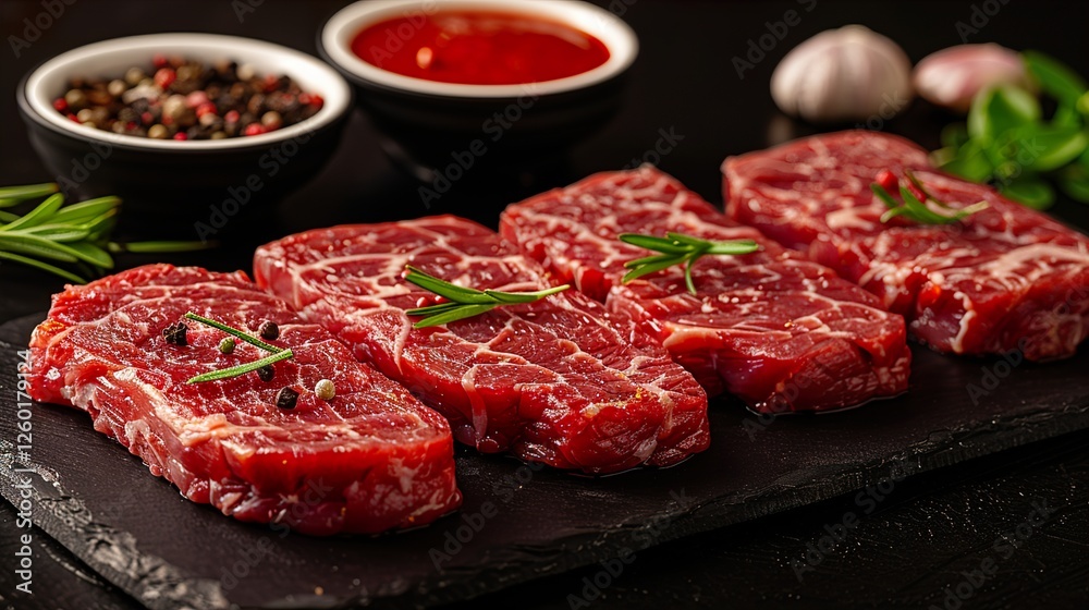 Raw meat with spices, herbs on meat concept of eid ul azha in the background HD 8K wallpaper Photographic Image Raw meat with spices, herbs on meat concept of eid ul azha in the background HD 8K wallpaper Photographic Image