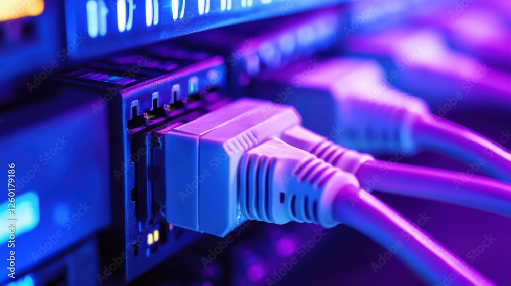 network cables connected to server rack network cables connected to server rack