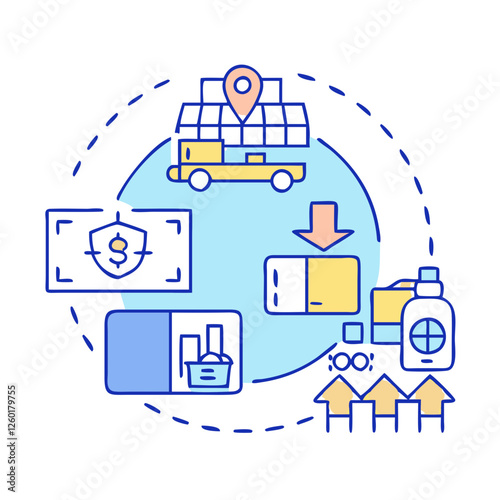 supply chain logistics icon, supply chain logistics vector illustration-simple illustration of supply chain logistics, perfect for supply chain logistics logos and icons