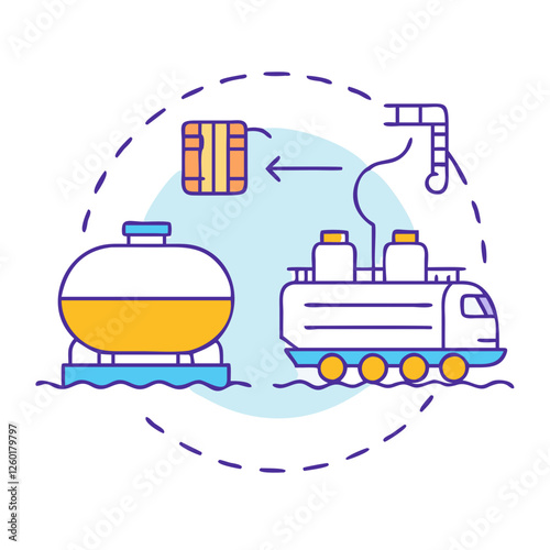 tanker loading icon, tanker loading vector illustration-simple illustration of tanker loading, perfect for tanker loading logos and icons