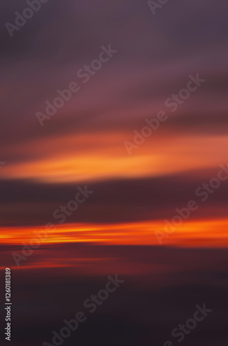 Quadro em tela Vibrant abstract hues blend in a blurred natural sunset background