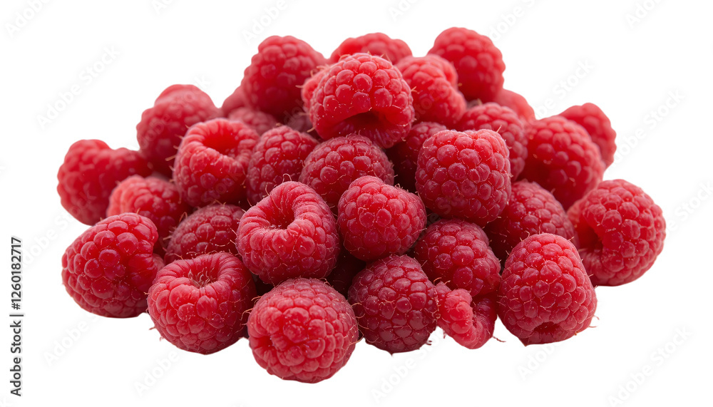 Fresh Ripe Raspberries in a Small Pile, Isolated on White Fresh Ripe Raspberries in a Small Pile, Isolated on White