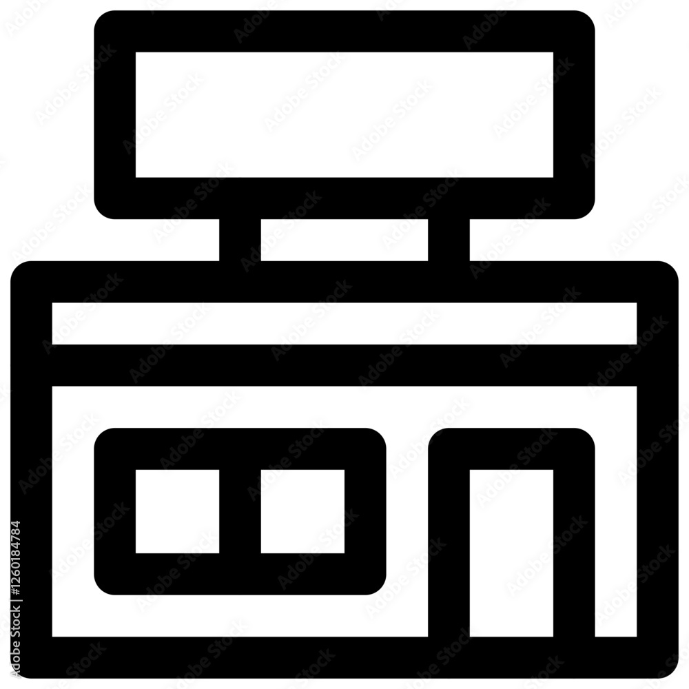 Motel. Editable stroke vector icon. Motel. Editable stroke vector icon.
