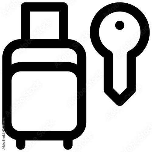 Luggage storage. Editable stroke vector icon.