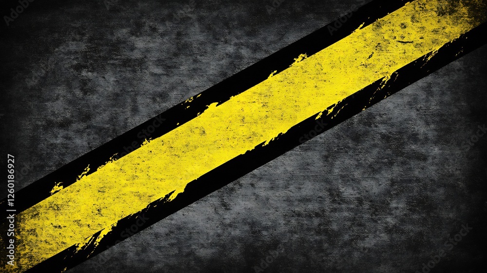 Fototapeta premium Bold Yellow Black Diagonal Stripe Grunge Texture Background. AI Generated
