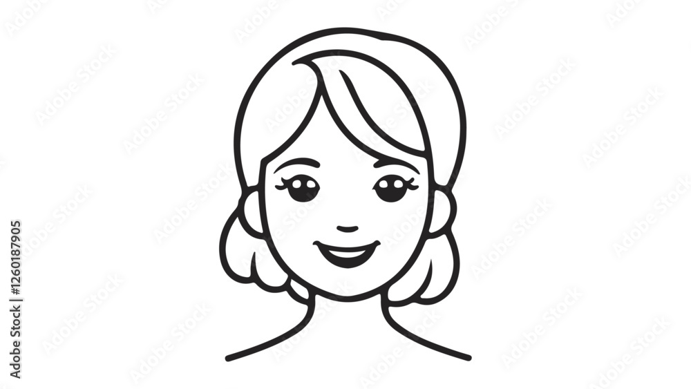 girl with long hair and sparkling eyes in vector girl with long hair and sparkling eyes in vector