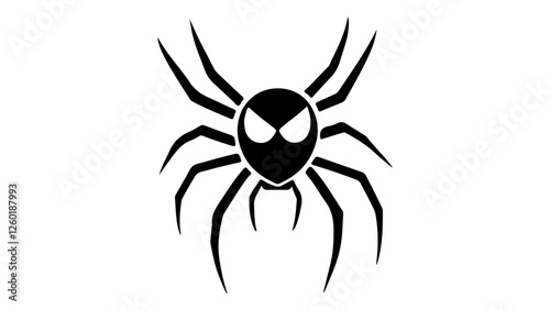 black spider with face shape illustration