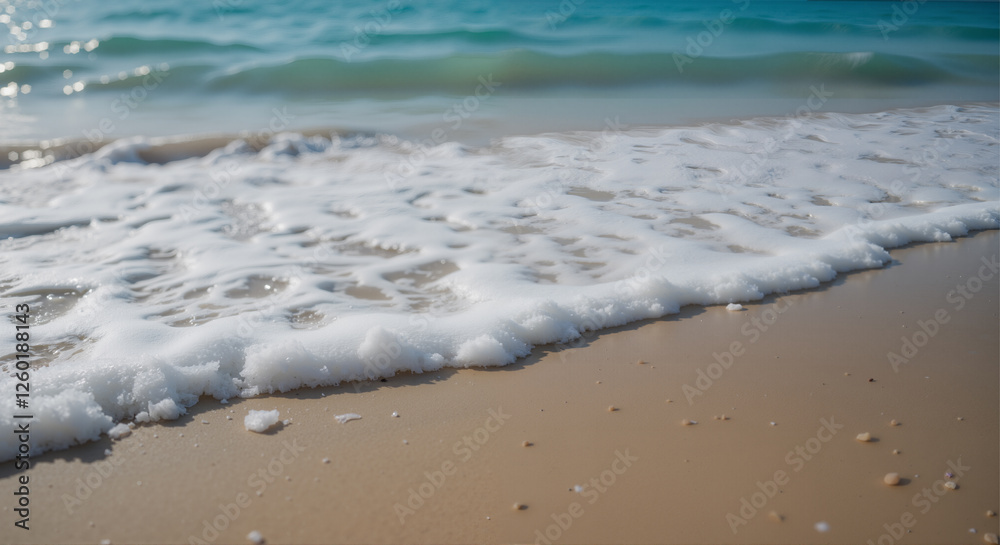 beach scene with gentle ocean waves rolling onto the shore beach scene with gentle ocean waves rolling onto the shore