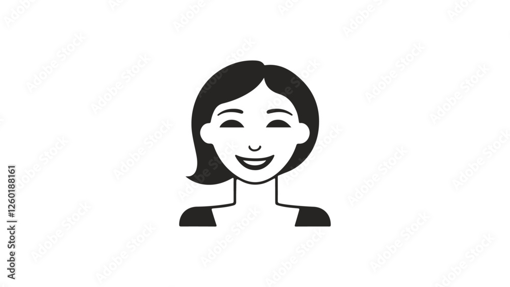 woman smiling shape vector illustration, black shape of a girl smiling vector illustration woman smiling shape vector illustration, black shape of a girl smiling vector illustration