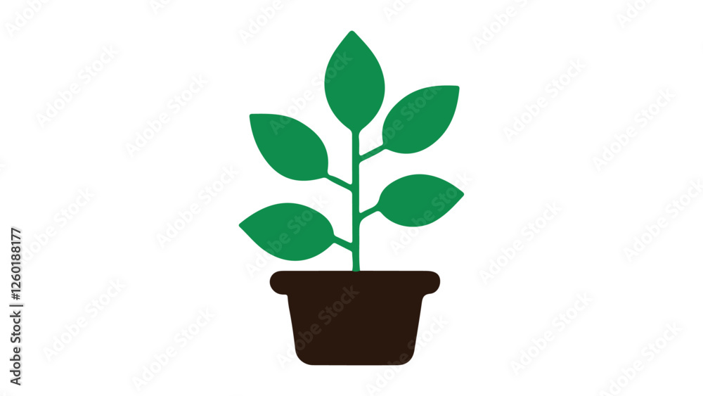 green plant in a pot simple vector sign illustration green plant in a pot simple vector sign illustration