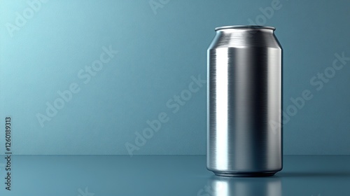 premium empty standing matte aluminum metal canister for soda energy drinks and energy drinks regular size 330 ml 11 2 oz isolated front view mockup design templat photo