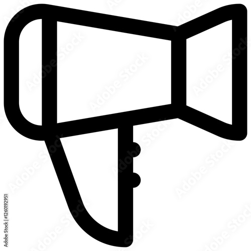 Hairdryer. Editable stroke vector icon.
