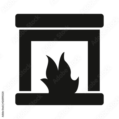An icon of fireplace, fire hearth vector design
