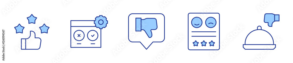 feedback, rating, thumbs down, testing, bad review. Feedback Icon vector illustration. Line Duotone style. Editable stroke feedback, rating, thumbs down, testing, bad review. Feedback Icon vector illustration. Line Duotone style. Editable stroke