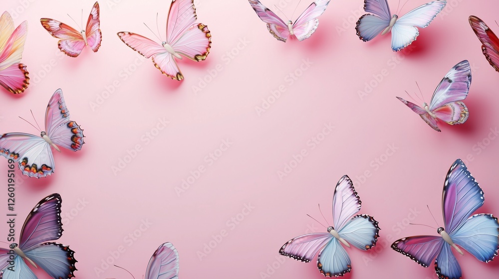 butterfly on a pink background butterfly on a pink background