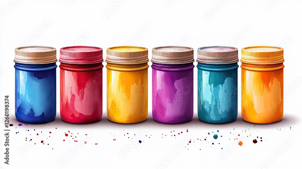 several vibrant paint cans illustrator in vector for several vibrant paint cans illustrator in vector for