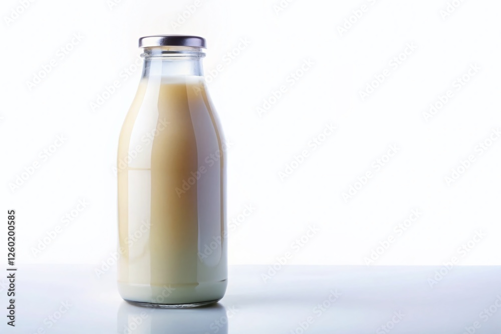 Fresh Milk Bottle Isolated on White Background - Dairy Product Stock Photo Fresh Milk Bottle Isolated on White Background - Dairy Product Stock Photo