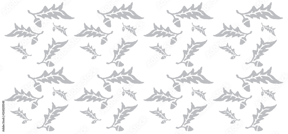 Seamless Oak Leaf and Acorn Pattern - Elegant Nature-Inspired Design. Seamless Oak Leaf and Acorn Pattern - Elegant Nature-Inspired Design.