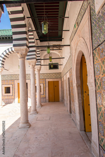 Tunisian royalty. Visit the Dar Lasram Hammouda Pacha Museum, a palace built in 1630 by Hammouda Pacha Bey in the heart of Tunis Medina. photo