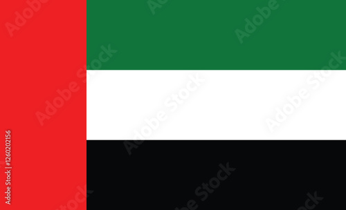 Flag of UAE, official national flag vector EPS