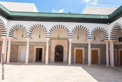 Tunisian royalty. Visit the Dar Lasram Hammouda Pacha Museum, a palace built in 1630 by Hammouda Pacha Bey in the heart of Tunis Medina. photo