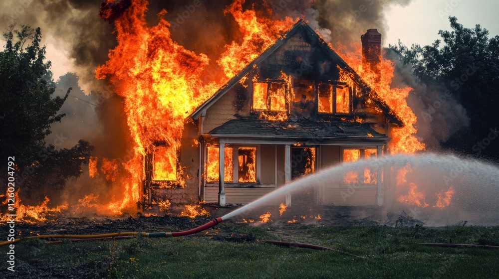 Obraz premium The Life of a Firefighter: Courage, Sacrifice, and Dedication in the Face of Danger