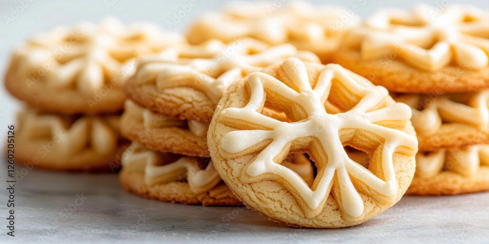 Delicious cookies with a decorative star pattern, stacked neatly and showcasing a golden-brown color, perfect for snacking or dessert. Delicious cookies with a decorative star pattern, stacked neatly and showcasing a golden-brown color, perfect for snacking or dessert.