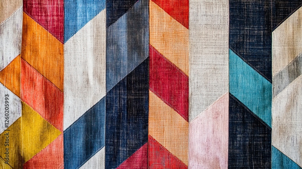 Fototapeta premium Colorful Chevron Wood Panel Background Texture
