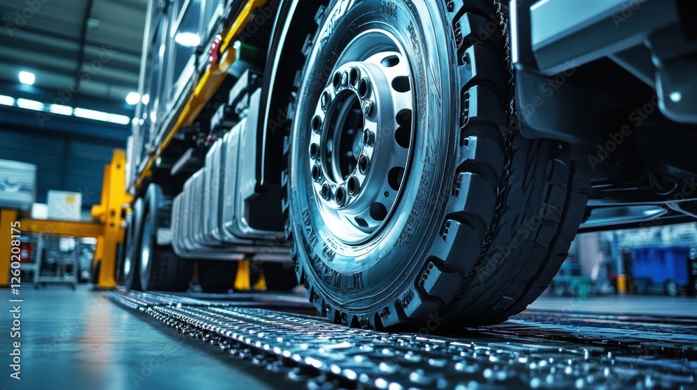 custom made wallpaper toronto digitalClose-up of a Truck Tire Undergoing Testing in a Modern Facility