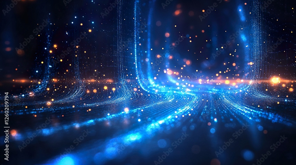 Obraz premium Technology particle colorful background
