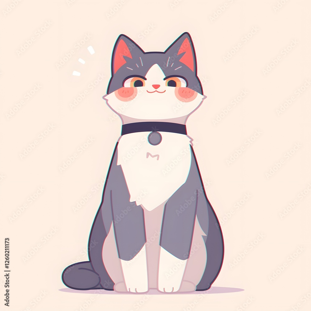 cute cartoon puppy and cat simple, generation AI cute cartoon puppy and cat simple, generation AI