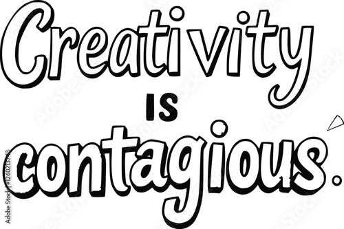 Empowering 'Creativity Takes Courage' Quote: Script Typography with Artistic Graphic Elements