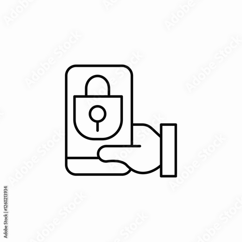 mobile phone security icon vector sign