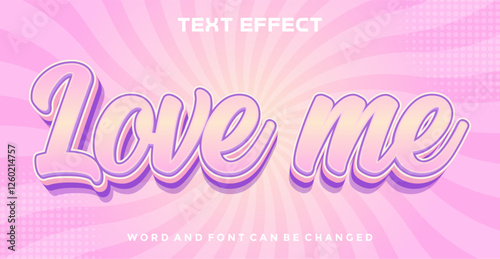 Love me editable text effect