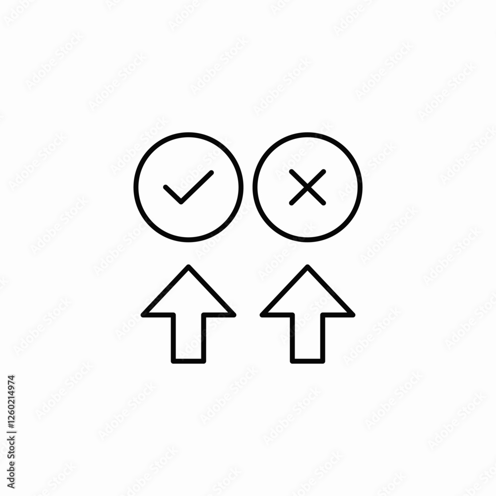 approve reject arrows icon vector sign approve reject arrows icon vector sign