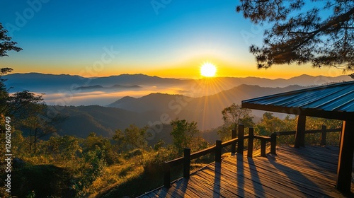 Wallpaper Mural Sunrise Mountaintop Pavilion Viewpoint Torontodigital.ca