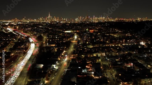 Wallpaper Mural Aerial view time lapse of Brooklyn. Shot at night in New York City. Torontodigital.ca