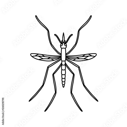 Mosquito icon flat design template vector illustration. mosquito line art drawing vector