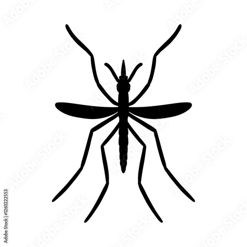 mosquito silhouette icon. mosquito image isolated on white background.