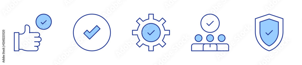 staff, verification, best practice, yes, check. Checkmark Icon vector illustration. Line Duotone style. Editable stroke staff, verification, best practice, yes, check. Checkmark Icon vector illustration. Line Duotone style. Editable stroke