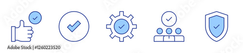 staff, verification, best practice, yes, check. Checkmark Icon vector illustration. Line Duotone style. Editable stroke