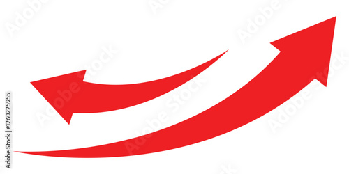 Free Download Red curved arrow sign. Red arrow isolated on white background. Upward direction symbol. Arrow icon for your web site design, logo, app, UI. Vector illustration - GFXLoad