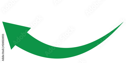 Sharp curved arrow icon. Green flat style arrow symbol. arrow icon for your web site design, logo, app, UI. Direction pointer pointing up. Curved arrow vector illustration isolated on white background