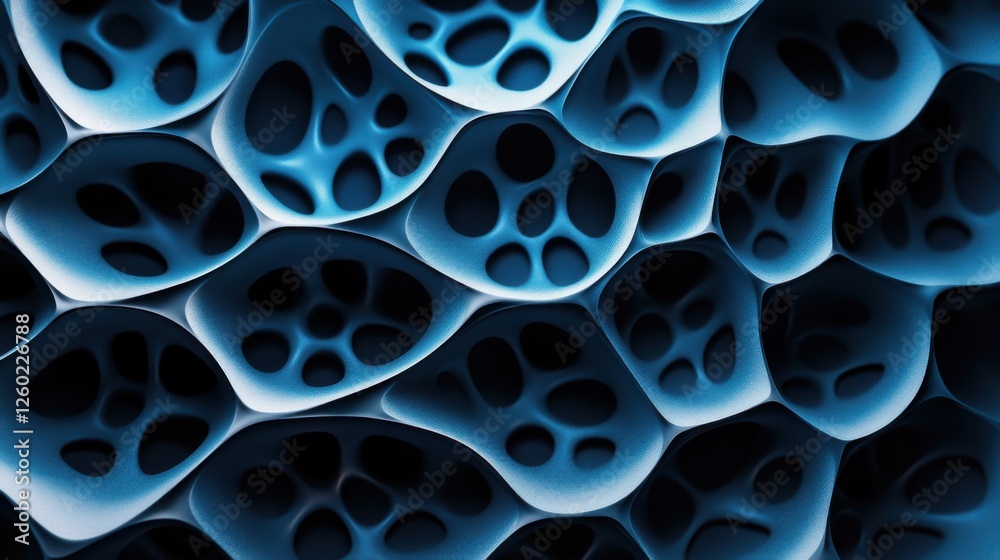 Abstract minimalist wallpaper with intricate geometric details on Blue background. Ideal for modern design and banner templates with copy space in the center for text.