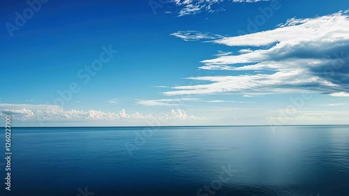 Wallpaper Mural Expansive ocean view with clear blue skies and soft clouds Torontodigital.ca