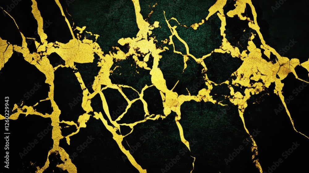 Abstract Gold Marble Texture on Dark Background with Intricate Pattern and Elegant Design